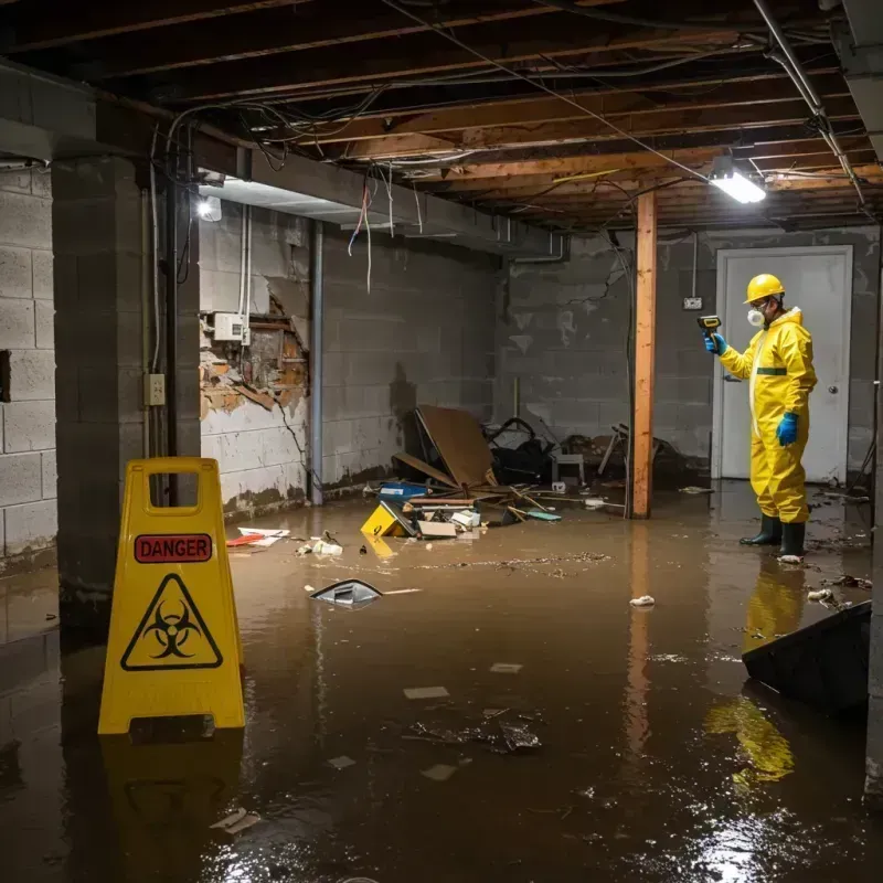 Flooded Basement Electrical Hazard in Caldwell County, NC Property